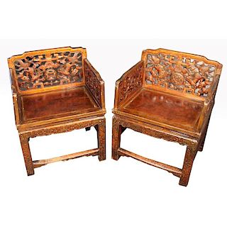 Exceptional 19th C. Chinese Emperor's Chairs