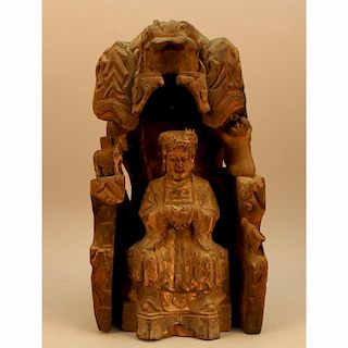 Chinese Late Xing Dynasty Carved Altarpiece