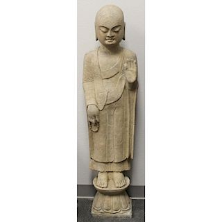 Ming Dynasty Chinese Carved Stone Buddha Statue