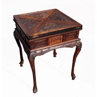 Exceptional 19th C. Chinese Rosewood Game Table