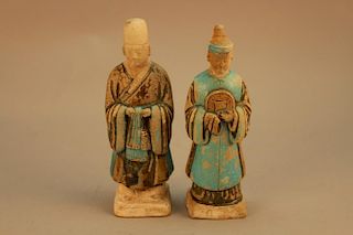 (2) Chinese Ming Dynasty Figures
