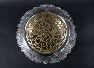Grand Tiffany Sterling Silver Floral Centerbowl