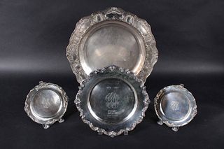 Two Sterling Silver Plates with Shaped Edges