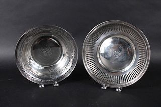 Two American Sterling Reticulated Fruit Bowls 