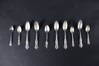 Six Silver Souvenir Spoons