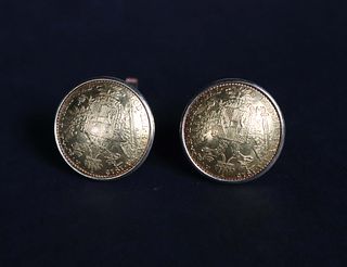 Classical Style 14K Gold Cuff Links