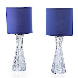 CARL FAGERLUND; ORREFORS Pair of table lamps