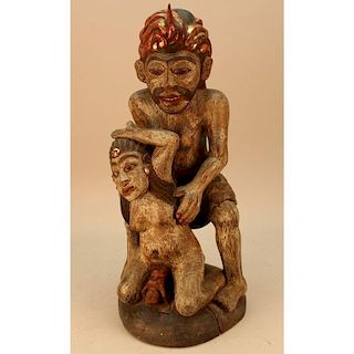 19th C. Polychromed Maternity African Sculpture