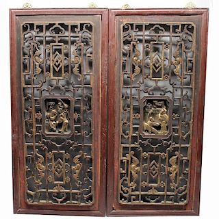 19th C. Chinese Carved Architectural Panels
