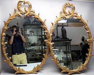 Pair of Antique French Gilt Mirrors (as is)