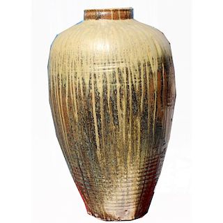 Large Chinese Ming Dynasty Glazed Pottery Vase