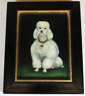 Artist Unknown, Toy Poodle, Oil on Board