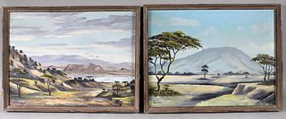 Pair of Tropical Landscape Paintings