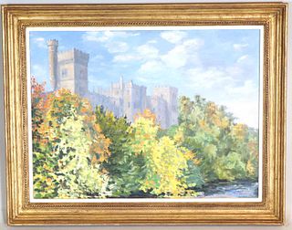 Andrea Jameson, Oil on Canvas, Castle with Trees