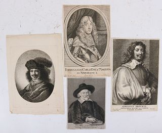 Four Old Master Engravings, Portraits of Men