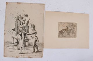 Group of 18th C. Satirical Cartoons, French