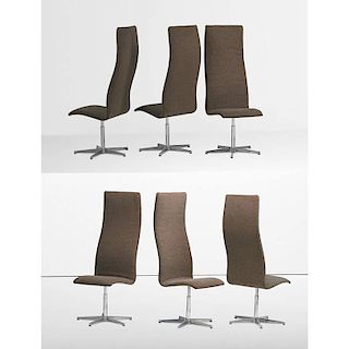 ARNE JACOBSEN Set of six Oxford chairs