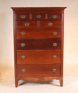 Federal Figured Mahogany Tall Chest of Drawers