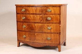 Federal Inlaid Mahogany Bowfront Chest of Drawers