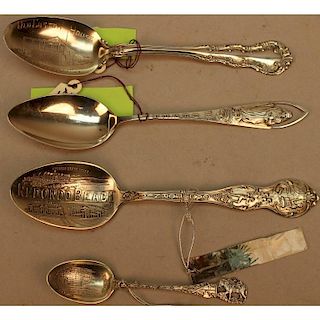 (4) Sterling Silver Souvenir Spoons