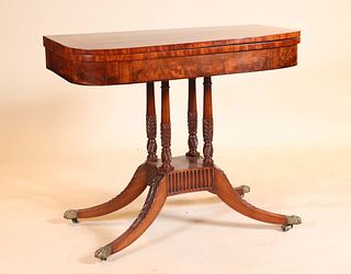 Federal Style Mahogany Swivel-Top Games Table