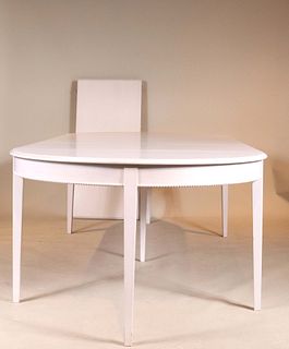 Neoclassical Style White Painted Dining Table