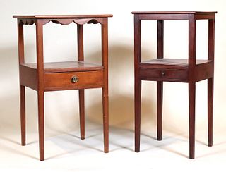Two Federal Mahogany One-Drawer Work Tables
