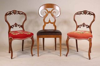 Two Similar Louis Philippe Walnut Side Chairs