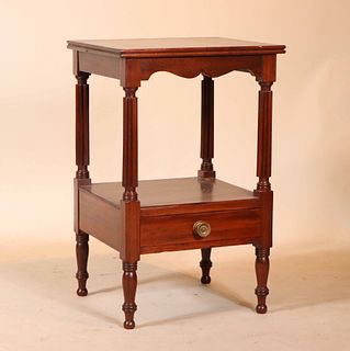 Late Federal Mahogany One-Drawer Side Table