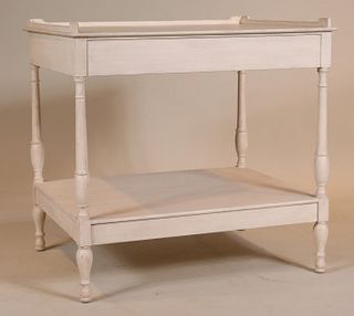 Contemporary White Painted One Drawer Side Table