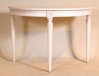 Neoclassical Style White-Painted Demilune Table
