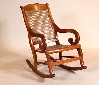 Empire Style Caned Seat Rocking Chair