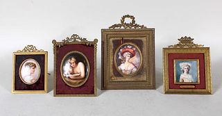 Four Portrait Miniatures of Ladies