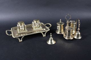 Georgian Brass Desk Garniture