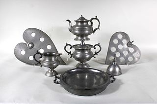Group of Pewter Tea Articles