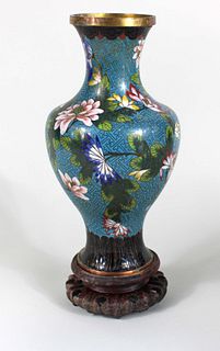 Chinese Cloisonne Baluster-Form Vase