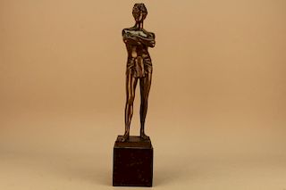 19th C. Standing Man Bronze Sculpture