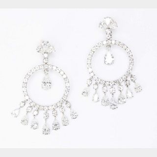 36 Ct Diamond Chandelier Earrings
