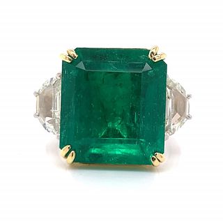 12.99 AGL Emerald and Diamond Ring