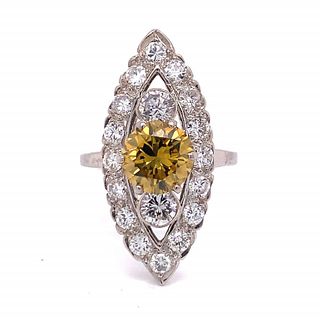 1.65 Ct Fancy Yellow Diamond Ring