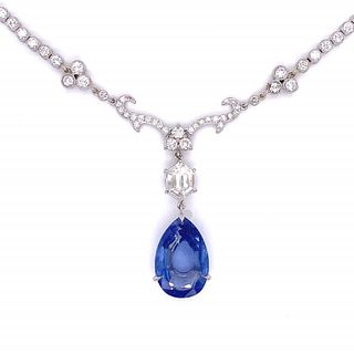 7.13 Ct. Sapphire and Diamond Necklace