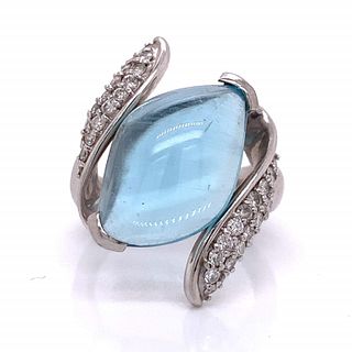 Platinum 10.94 Ct. Aquamarine Ring