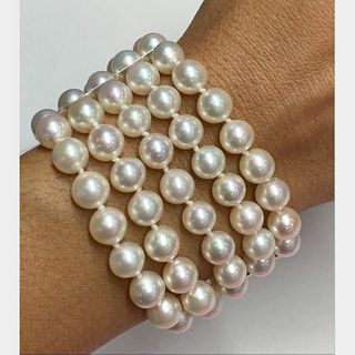White Gold Pearl Bracelet