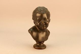 Antique Bronze Bust of a Young Child
