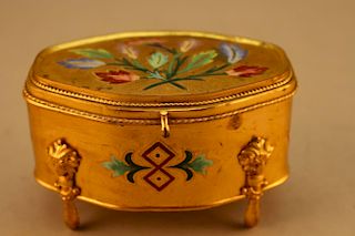 Antique French Gilt Jewelry Box
