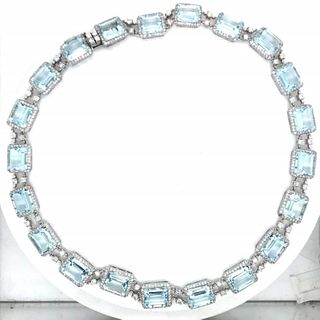 Aqumarine and Diamond Necklace