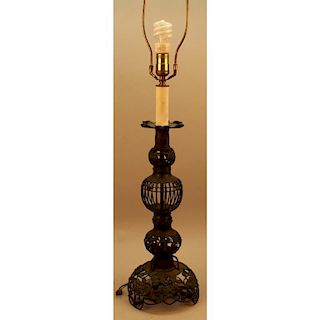 Antique European Bronze Lamp