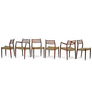 NIELS O. MOLLER Six dining chairs