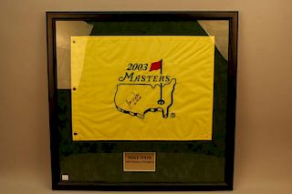Signed Mike Weir 2003 Masters Flag