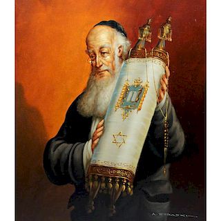 Signed Vintage Judaica Painting